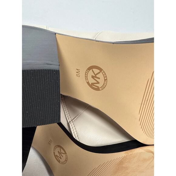 Michael Michael Kors Dover Heeled Bootie Womens 8 M Light Cream Leather Zip up - Picture 16 of 16